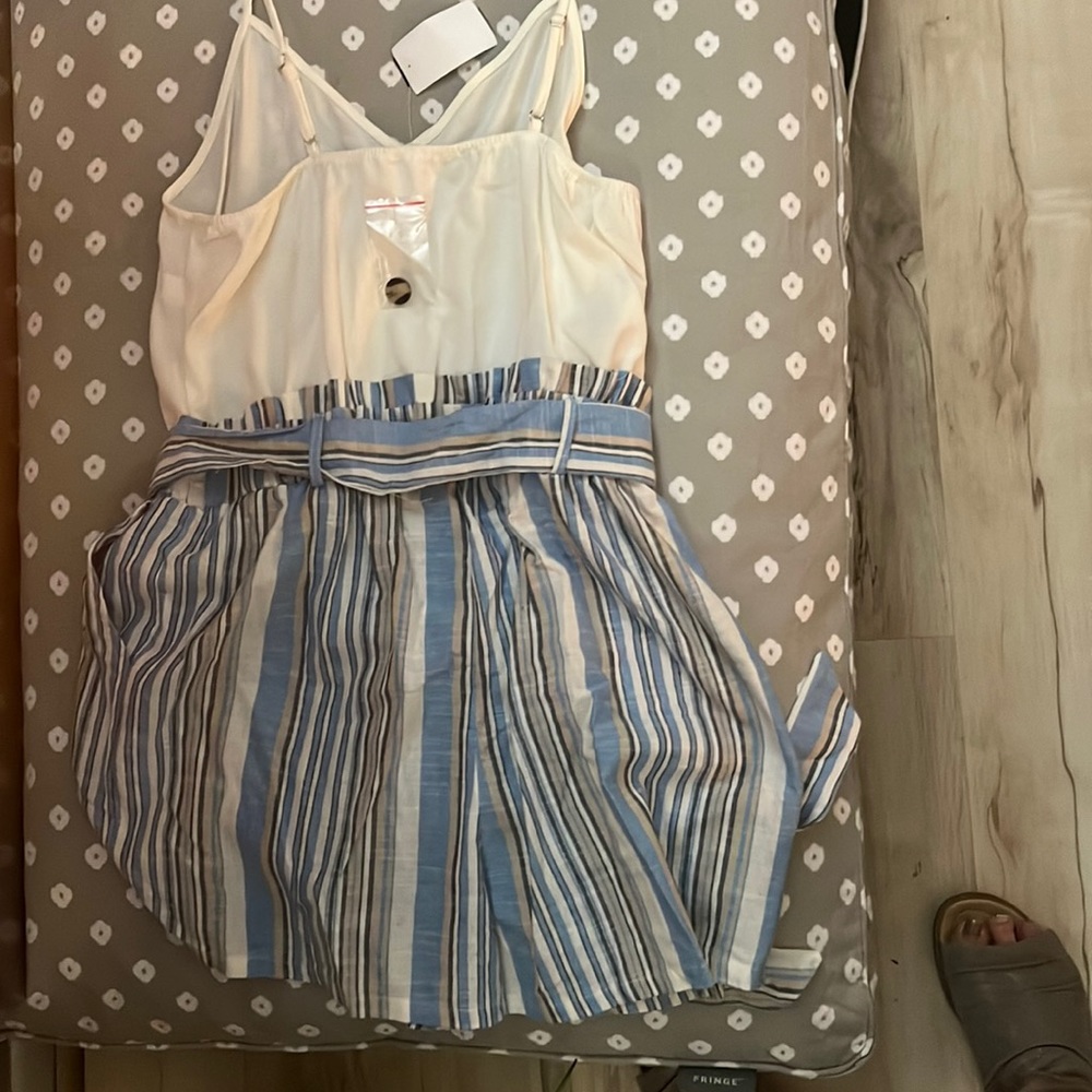 Mine jumper size large with tags never been worn cream top with blue stripes